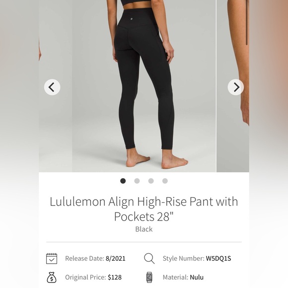 Lululemon Align High-Rise Pant with Pockets 28"- Black - Picture 5 of 7